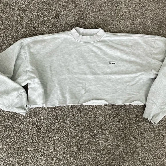 Joah Brown Light Gray Ribbed Top - Picture 1 of 4